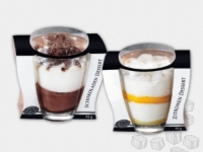 Schokoladen-/Zitronendessert im Glas