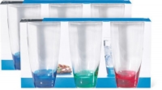 Cucina & Tavola Acqua- oder Longdrink-Gl&auml;ser Tricolore im 3er-Pack