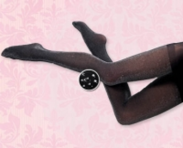 SILCADA Damen-Strumpfhose mit Flockdruck/Lurex