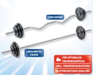 Aldi Suisse  CRANE® Langhantelstangen-/Curlstangen-Set