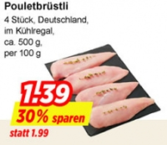 Pouletbrüstli CHF 1.39