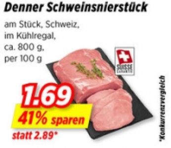 Denner Schweinsnierstück CHF 1.69