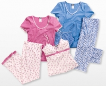 DISSIMIO Damen-Nachtwäsche-Set, 3-teilig
