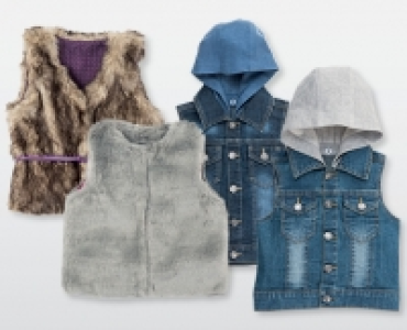 IMPIDIMPI Kleinkinder-Fell-/-Jeansweste