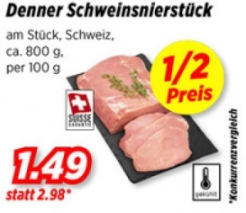 Denner Schweinsnierstück CHF 2.98