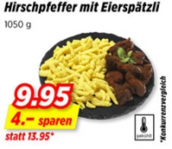 Hirschpfeffer mit Eiersp&auml;tzli