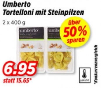 Umberto Tortelloni mit Steinpilzen