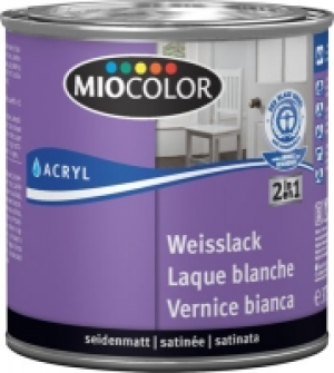 Miocolor Acryl Weisslack seidenmatt