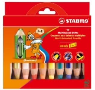 Multitalent-Stift STABILO® woody 3 in 1, 10 Stifte