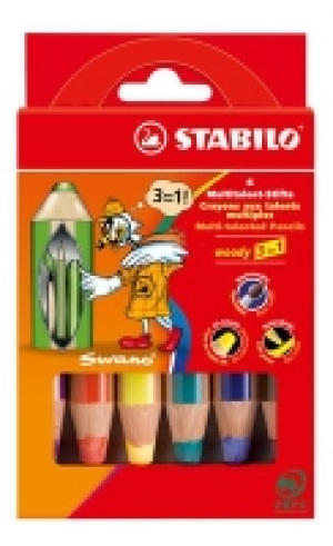 Multitalent-Stift STABILO® woody 3 in 1, 6 Stifte