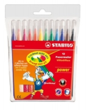 Fasermaler STABILO® power, 12 Stifte