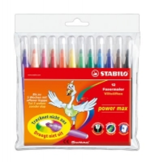 Fasermaler STABILO® power max, 12 Stiften.