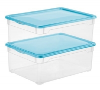 2er Set Clear Box Men Shoe, blau