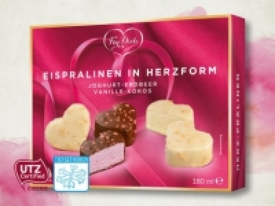 Glacepralinen in Herzform