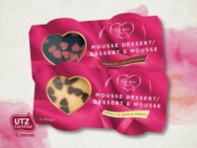 Valentinstag Dessert mit Herzen