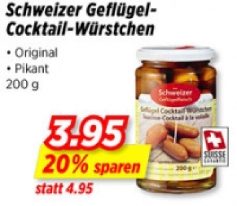 Schweizer Geflügel-Cocktail-Würstchen