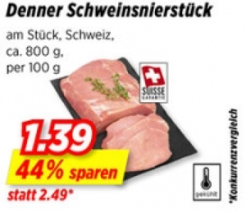 Denner Schweinsnierstück CHF 1.39