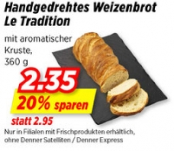 Handgedrehtes Weizenbrot Le Tradition CHF 2.35