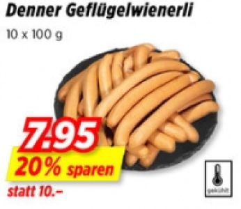 Denner Geflügelwienerli CHF 7.95