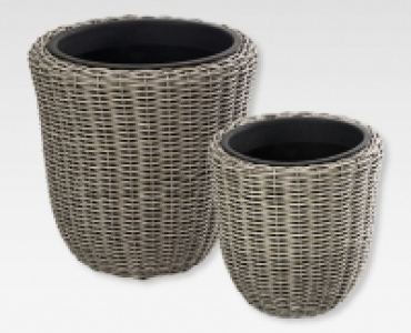 GARDENLINE&reg; Rattan-Pflanzgef&auml;sse-Set, 2-teilig