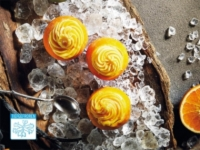 Fruta helada naranja