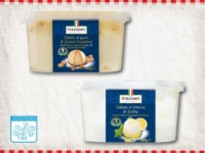 Gelato al gusto di crema fiorentina/ al limone di Sicilia