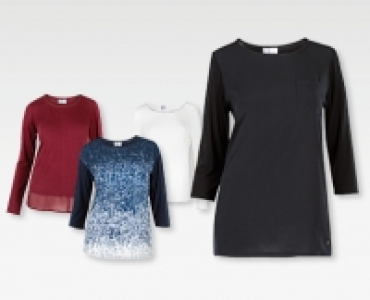 BLUE MOTION Damen-Materialmix-Shirt