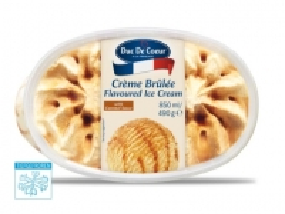 Gestrudeltes Eis Crème Brûlée