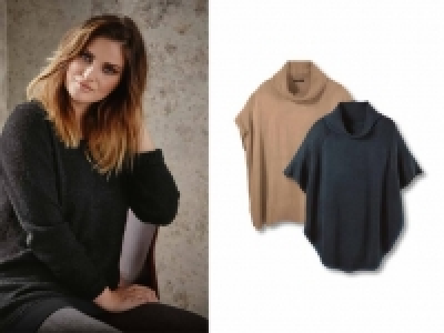 Strick-Poncho/ -Pullover1