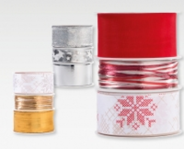 Weihnachts-Geschenkband-Set, 3-teilig