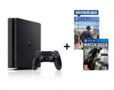 Sony PlayStation 4 Slim 1TB Edition inkl. Watch Dogs 2 + Watch Dogs (d