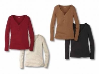 Langarmshirts mit Knopfleiste, 2er1