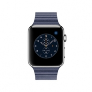 Apple Watch Series 2, 42mm Edelstahlgeh&auml;us&shy;e mit Lederarmband mit Schl