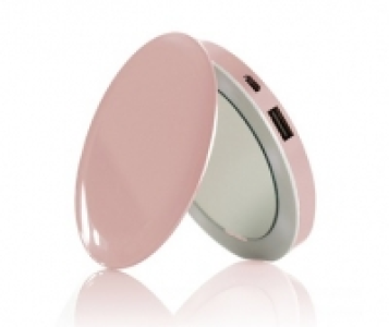 Lady Power Mirror Powerbank 3000mAh Schminkspiegel rosa