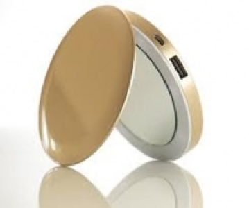 Lady Power Mirror Powerbank 3000mAh Schminkspiegel gold