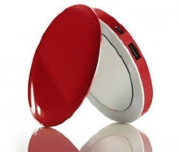 Lady Power Mirror Powerbank 3000mAh Schminkspiegel rot
