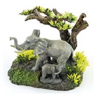 Qualipet  Elefanten mit Pflanzen KP012-3-005 14x11x13.5cm