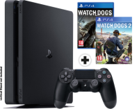 MediaMarkt  Sony PS4 Slim + Watch Dogs + Watch Dogs 2 - Konsole - 1 TB HDD - Schwa