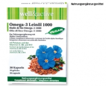 WELL & ACTIVE Omega-3 Lein&ouml;l-Kapseln