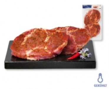 Schweinshalssteak mit Chili-Lavendel Marinade