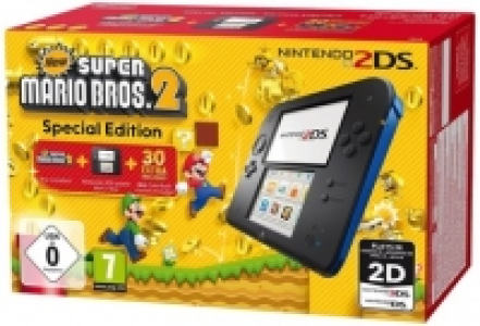 Nintendo 2DS Black inkl. New Super Mario Bros. 2