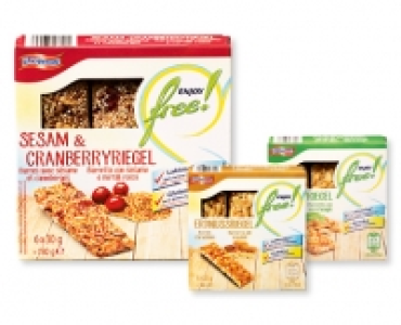 Aldi Suisse  ENJOY FREE!/KNUSPERONE Glutenfreie Riegel