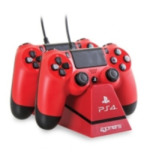 4gamers Charge Play & Charge mit Desktop Stand rot