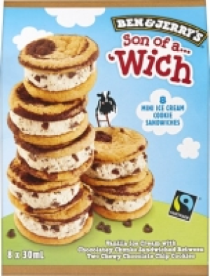 Ben & Jerrys Mini Ice Cream Cookie Sandwiches