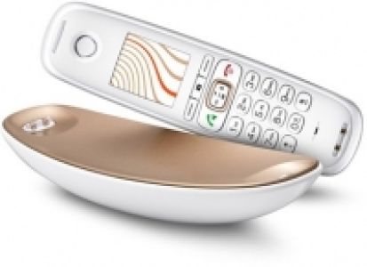 Gigaset Sculpture CL750 Festnetztelefon weiss, gold