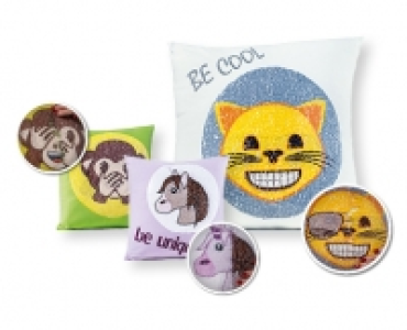 EMOJI Kissen mit Wendepailletten