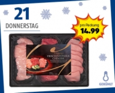 GOURMET Frisches Fondue Chinoise Poulet/Rind/Schwein