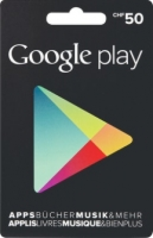 Google Play-Geschenkkarte im Wert von CHF 50.