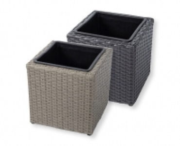 GARDENLINE® Kubisches Pflanzgefäss in Rattan-Optik