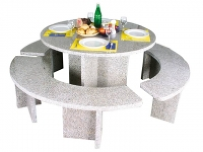 Granit-Tischgarnitur rund